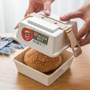 Коробка для сэндвичей Yousheng с застежкой-защелкой, большая емкость, пищевая студенческая коробка для бэнто, переносной контейнер для хранения гамбургеров, ежедневное использование красный