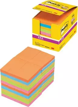 прочный липкий неоновый 75 x 25 90 листов x 80 Post-it заметки, клейкие, заметки, цветные, мм, книги, 5004SS-NE