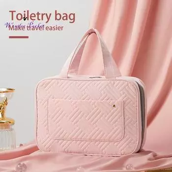 Прочный мешочек для туалетных принадлежностей на молнии. Экологичный магазин косметики. розовый