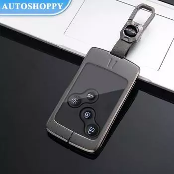 Прочный металлический цинковый чехол для ключей от машины для Renault Megane 2 3 Clio Scenic Duster Kaptur Captur Logan Laguna Zoe Koleos Danilo Nema Fluence серый