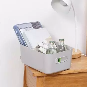 Прочный многофункциональный компактный сверхмощный настольный органайзер для макияжа, всякая всячина, закуска, одежда, коробка-органайзер, контейнер для хранения принадлежностей для ванной комнаты M абрикосовый