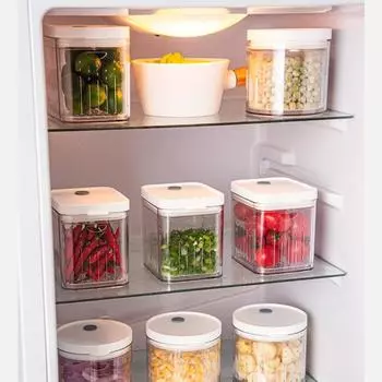 Прочный многофункциональный разделительный дизайн, удобный портативный ящик для хранения фруктов и продуктов питания для офисного холодильника, ящик для хранения Rectangle