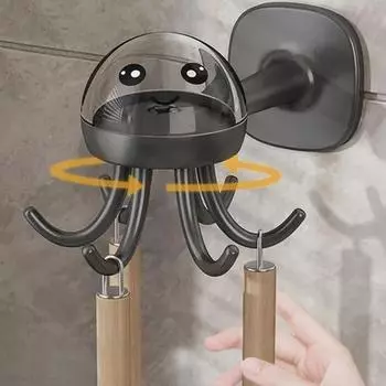 прочный многофункциональный вращающийся крючок с шестью когтями, кухонная полка для хранения, бесследный крючок на 360 градусов, бытовой клейкий крючок без сверления