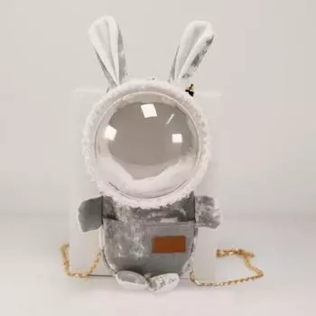 Прочный мягкий рюкзак-переноска для хомяков с узором «тай-дай» с кроличьими ушками, сумка на плечо для мелких домашних животных S 1 серый