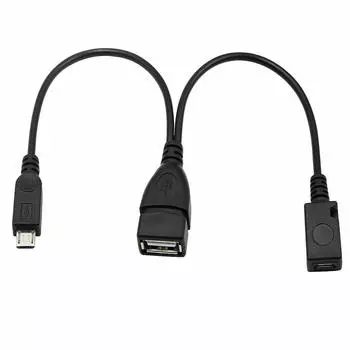 Прочный мужской и женский кабель питания USB OTG кабель адаптер кабель для передачи данных Y-разветвитель OTG кабель USB адаптер чёрный