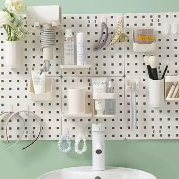 Прочный настенный стеллаж для хранения, не требующий перфорации, многоразовый настенный стеллаж для хранения