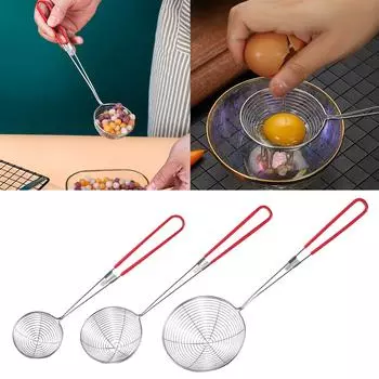 Прочный небольшой перфорированный половник из нержавеющей стали 201, удобный и универсальный небольшой половник, практичная ложка-шумовка 1