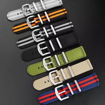 Прочный нейлоновый ремешок для часов для мужчин, нейлоновый ремешок 20 мм, 22 мм, холст, мужской сменный браслет, браслет 22mm