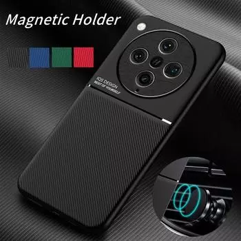 Прочный нескользящий чехол для OPPO Find X8 Pro 5G защитный чехол магнитный держатель-присоска Coque Fundas Capa OPPO Find X8 Pro синий