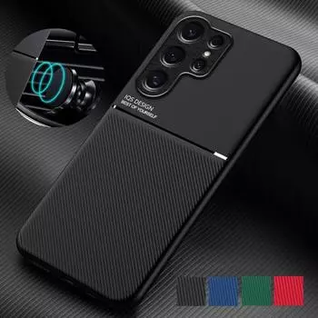 Прочный нескользящий чехол для Samsung Galaxy S25 Ultra S24 FE S23 Plus, встроенный автомобильный держатель, магнитный чехол Fundas Coque Galaxy S25 Ultra синий