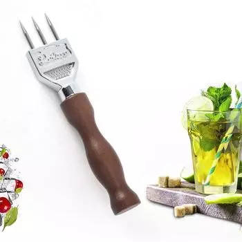 Прочный нож для колки льда с ручкой из цельного дерева из нержавеющей стали с тремя зубцами