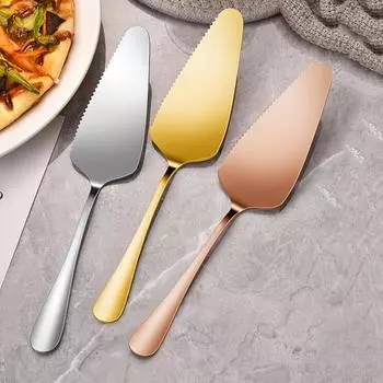 Прочный нож для торта с зазубренным краем из нержавеющей стали — идеально подходит для свадеб, дней рождения и вечеринок — идеальный инструмент для выпечки и кухонный гаджет золотой