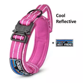 Прочный ошейник для собак, регулируемый, толстый, тактический, военный, тренировочный ошейник и поводок для собак с ручкой для средних /больших/ k9 /крупных собак M