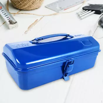 Прочный переносной ящик для инструментов с надежным запирающим механизмом синий