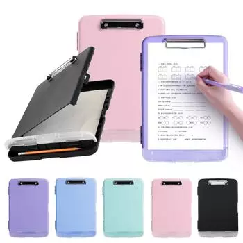 Прочный планшет с местом для хранения и держателем для ручек, черный закрытый ящик для планшета, чехол для медсестер, водителей, подрядчиков, учителей, дома