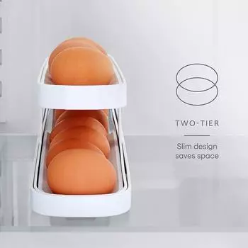 Прочный пластиковый складной диспенсер для яиц с защитой от падения, держатель для холодильника, контейнер для хранения, кухонные принадлежности белый