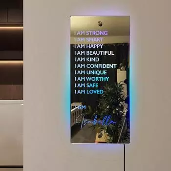 Прочный Plug-and-play красочные огни атмосфера зеркало детская комната светодиодный светящийся I Am подтверждение подарок бытовые принадлежности