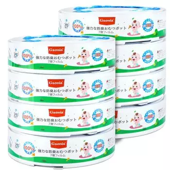 Прочный подгузник Aprica, совместимый с картриджем для подгузников Odor Poi, совместимый с Aprica, совместимый с продуктом, 8 упаковок, устойчивый к запахам, 7-слойный