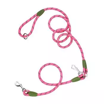 Прочный поводок для собак, светоотражающий поводок для бега, поводок для домашних животных, свободный поводок для рук, веревка для маленьких и средних собак, тренировочная тяга на открытом воздухе розовый