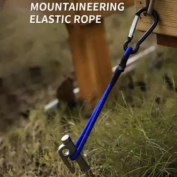 Прочный, прочный, износостойкий, карабин, банджи-шнур, латексный эластичный шнур с пряжкой из сплава, аксессуары для палаток зелёный