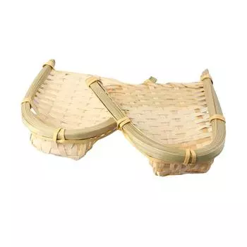 Прочный, прочный, плетеный вручную, безвкусный, модный, сделанный вручную, поднос для хранения овощей, бамбуковая корзина, совки для мусора, кухонные принадлежности