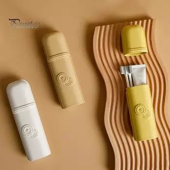 Прочный Простой Стиль Заусенец Бесплатный Ящик для хранения зубной щетки Портативный зубная паста Держатель зубной щетки Чехол для ванной комнаты Принадлежности хаки