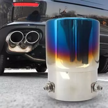 Прочный, простой в установке, прямой наконечник выхлопной трубы автомобиля, серебристый цвет, глушитель выхлопной трубы для A