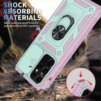 Прочный противоударный чехол с кольцом на палец для Samsung Galaxy S22 S23 Ultra S20 Fe S22 Plus 5g A54 A14 A53 A33 A13 A52s A52, чехол для телефона for Galaxy s23 зелёный