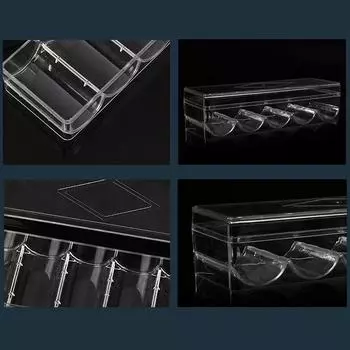 Прочный прозрачный акриловый лоток для покерных фишек, чехол для 100 фишек, держатель для коллекционных предметов, ремесло onesize