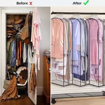 Прочный прозрачный шкаф для хранения одежды PEVA, сумка для одежды, сумка для повседневного использования, сумка для одежды