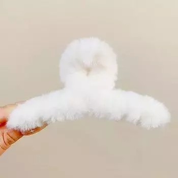 Прочный Пушистый Краб для Волос Крест для Женщин Девушек Милое Украшение для Волос Плюшевая Повязка на Голову Зажим-Краб для Волос Заколка Модные Аксессуары для Волос