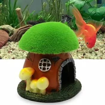 Прочный яркий компактный аквариумный орнамент, аквариум, грибной домик, аксессуары для офиса