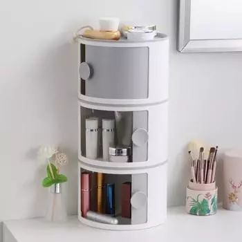 Прочный ящик для хранения косметики, большая емкость, полезный, широко используемый ящик для хранения косметики, держатель для салфеток, полукруглый органайзер чёрный