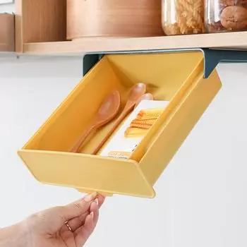 Прочный ящик стола под удобным самоклеящимся лотком для карандашей L серый