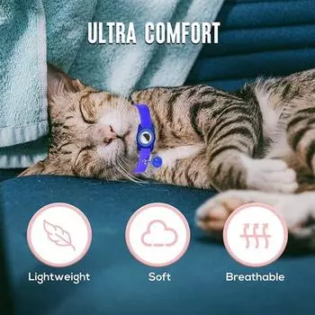 Прочный регулируемый чехол для ошейника из искусственной кожи для отслеживания домашних животных синий