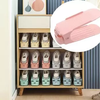 Прочный регулируемый органайзер для хранения обуви, шкаф для хранения обуви, слот для поддержки обуви, экономит место, полка для хранения обуви, коробка для обуви 1pc синий