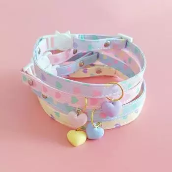 Прочный регулируемый полиэстеровый ошейник для кошек с рисунком в виде сердца для собак, шарф, украшение для домашних животных на каждый день M фиолетовый