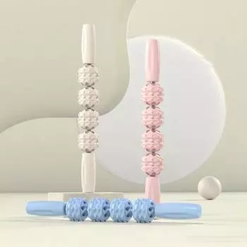 Прочный ручной ролик для йоги для скульптурирования тела розовый