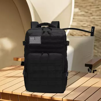 Прочный рюкзак для мужчин и женщин — идеальный вариант для кемпинга и пеших походов чёрный