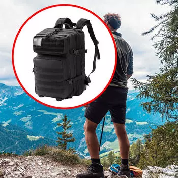 Прочный рюкзак для походов и кемпинга - вместимость 45 л чёрный