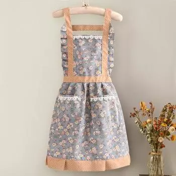 Прочный, с кружевом, против пятен, удобный, высокоэластичный женский фартук для фартука для домашней кухни A жёлтый