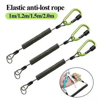 Прочный шнурок с защитой от потери 1/1,2/1,5/2,0 м, телескопический эластичный удерживающий трос, страховочный пружинный шнур, веревка для ключей, цепочка, аксессуары Enhanced 1.2m