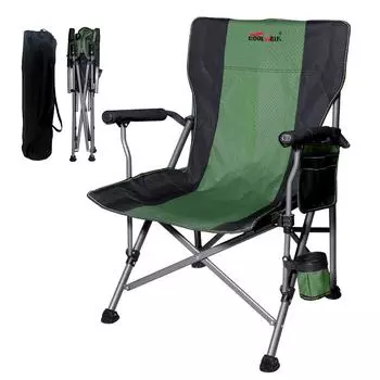 Прочный складной стул для кемпинга Четыре поясничных опоры Мягкое сиденье Боковые карманы Подстаканники Для пляжа Рыбалка Портативный Прочный