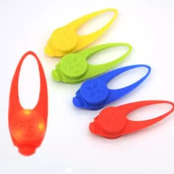 Прочный светодиодный силиконовый кулон, светящаяся бирка на ошейнике для ночной безопасности с 3 режимами освещения синий