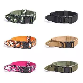 Прочный тактический ошейник для собак, поводок в стиле милитари, сверхмощный для средних и больших собак, ошейники для немецкой овчарки, аксессуары для прогулк... M
