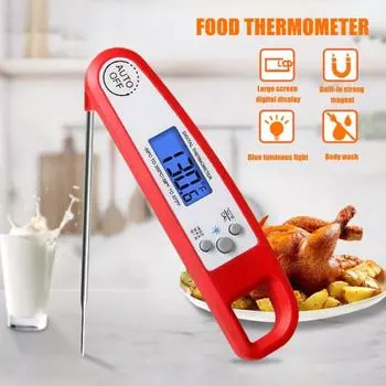 Прочный термометр для мяса, складной зонд, водонепроницаемый, многоцелевой