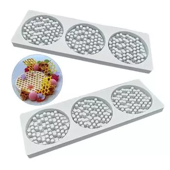 Прочный термостойкий кондитерский инструмент, экологически чистый 3D сотовый кружевной коврик, силиконовая форма для торта, шоколада, кухонные аксессуары, форма для выпечки светло-серый