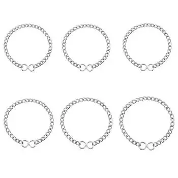 Прочный устойчивый бесшовный сварной двойной кольцевой ошейник для собак с кубинской цепью для средних и крупных собак