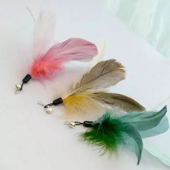 Прочный, устойчивый к укусам сменный стержень для дразнилки кошек, легкий, перьевой, для игрушек для домашних животных кофейный