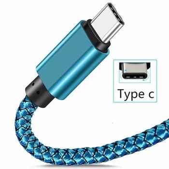 Прочный зарядный кабель 2 м, USB C Type-C, провод для зарядного устройства для Samsung Galaxy S20 FE S21 Ultra A52 A72 A21s A42 A32 5G A50 A70 A51 A71 A12 1m чёрный